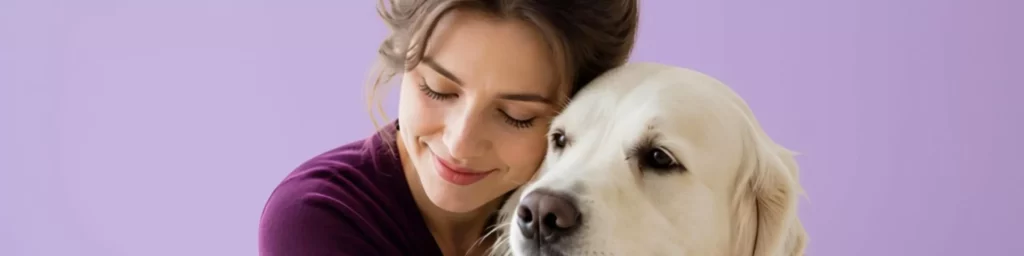 communication intuitive avec les animaux - femme enlaçant tendrement son chien